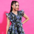 Tokyo Talkies Women Blue/Black Printed Fit & Flare Dress