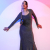 Tokyo Talkies Women Silver/Black Self Design Maxi Dress