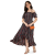 OOMPH! Women's Crepe A-Line Maxi Dress (Smocked}